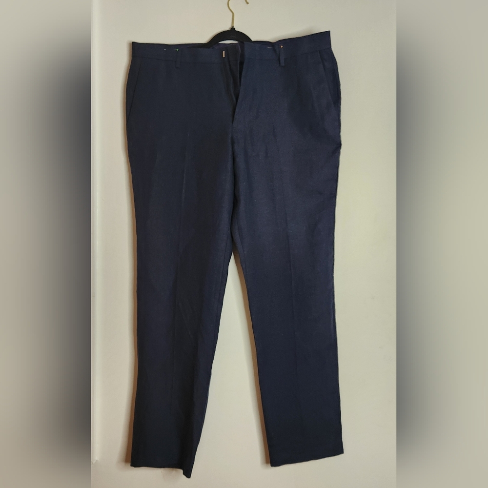 J.CREW FACTORY Slim Thompson suit pant in linen , NAVY BLUE SZ 35/32